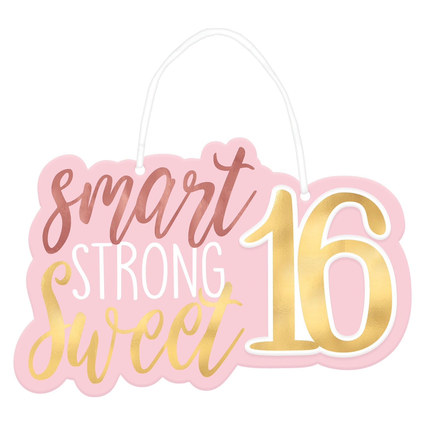Blush Sweet 16 Hanging Sign