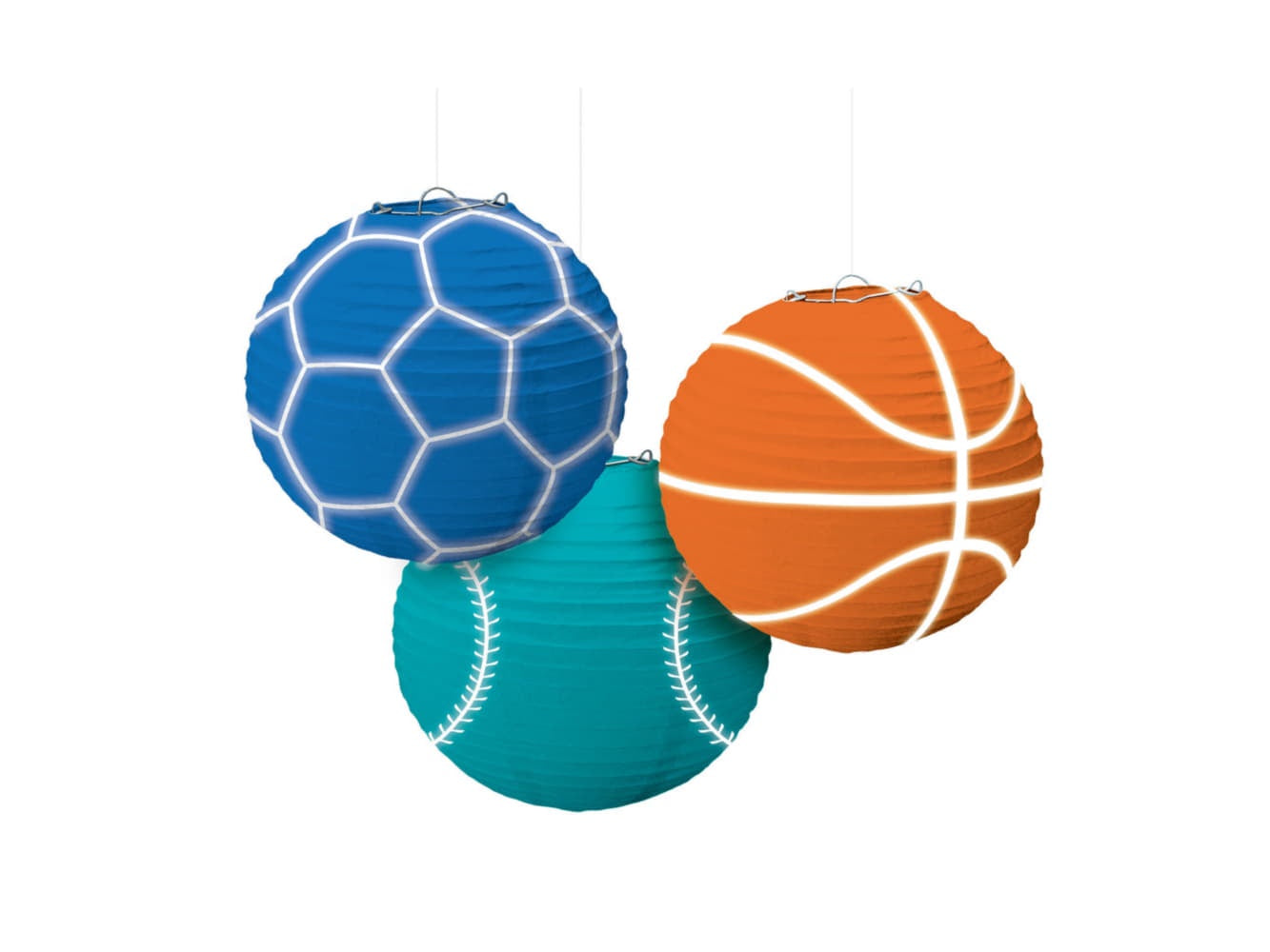 9 1/2" Baller Paper Lanterns-3Pcs