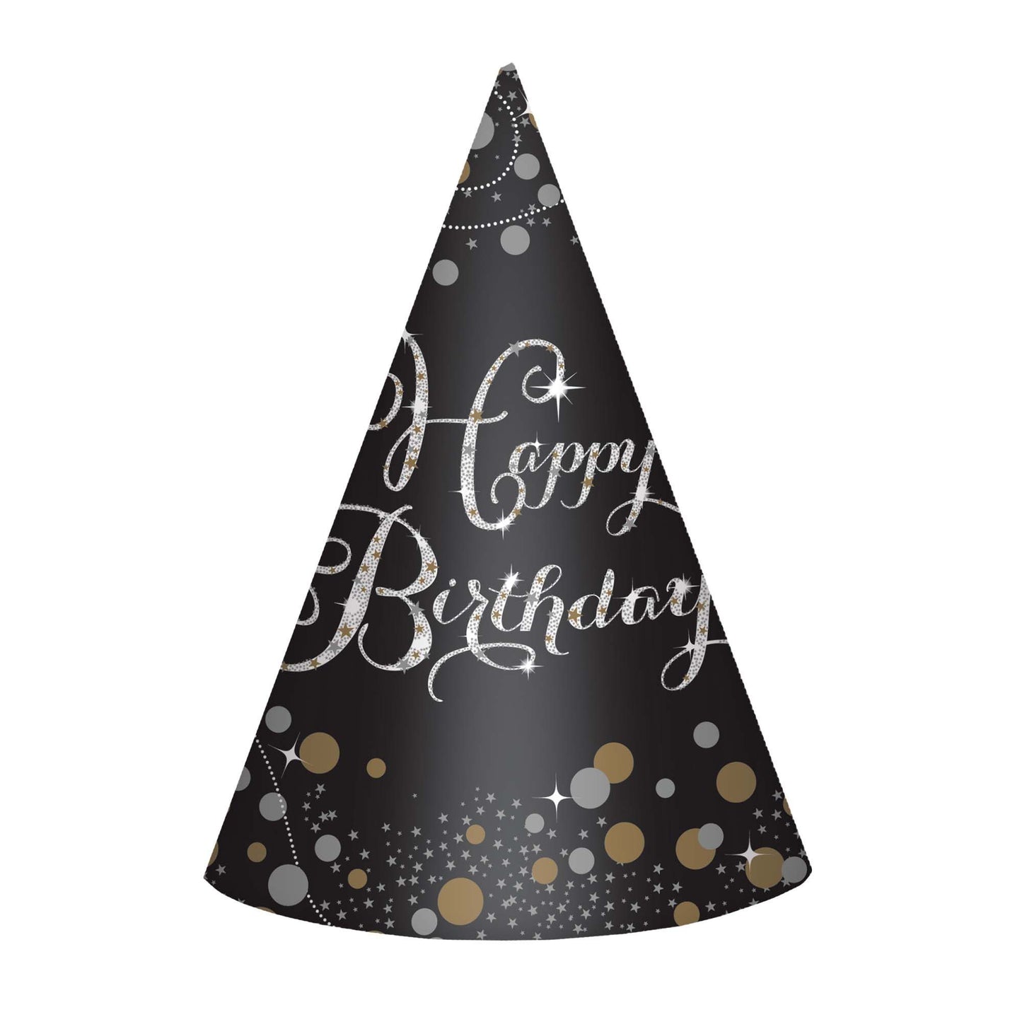 Sparkling Celebration Paper Cone Hats-8Pcs