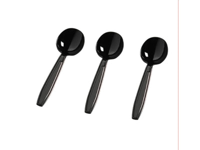 Extra Heavy Duty Black Soup Spoon-100Pc