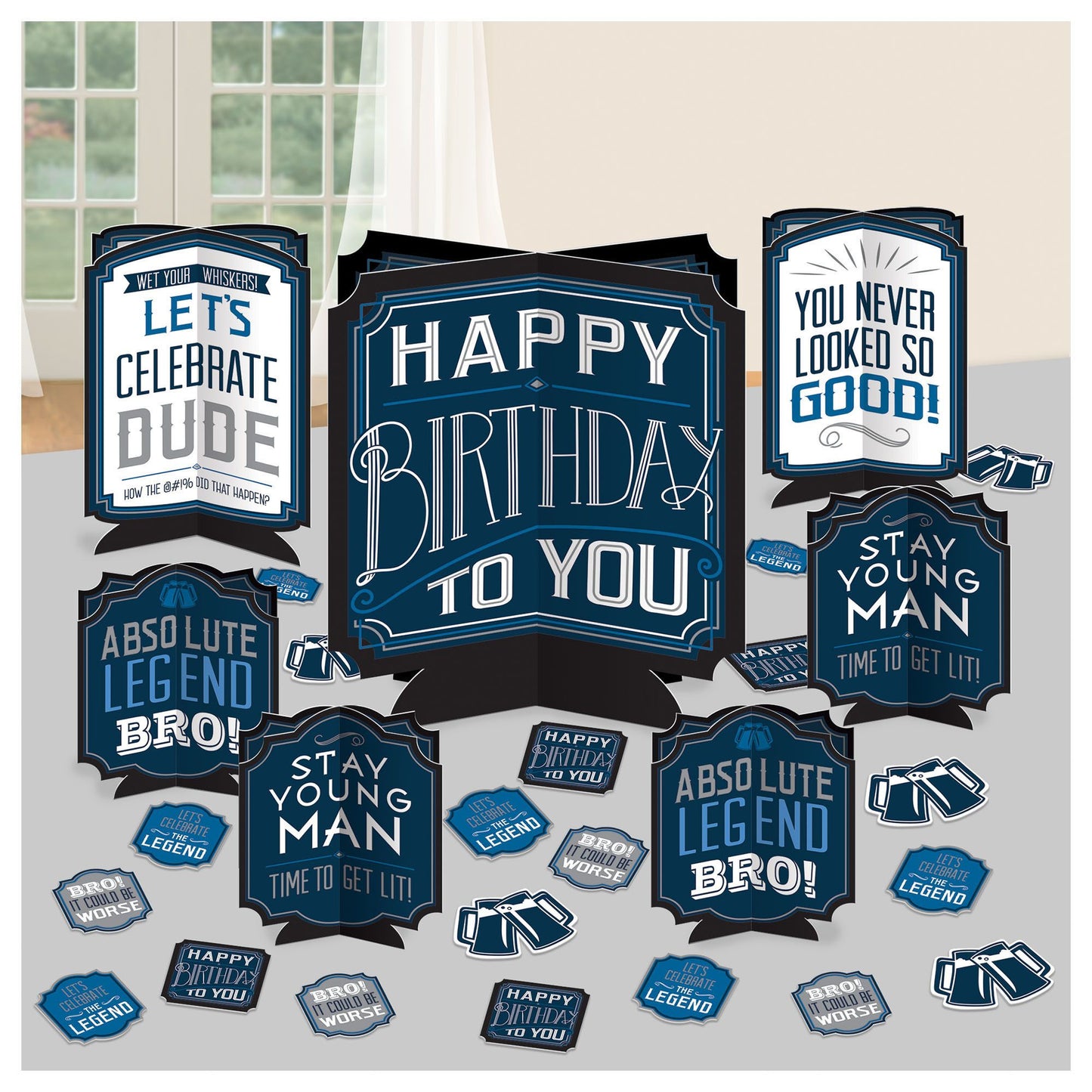 Happy Birthday Man Table Decorating Kit