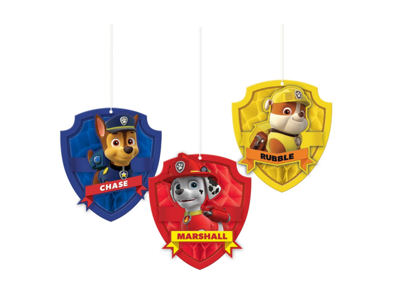 Paw Patrol Honeycomb Decorations-3Pcs