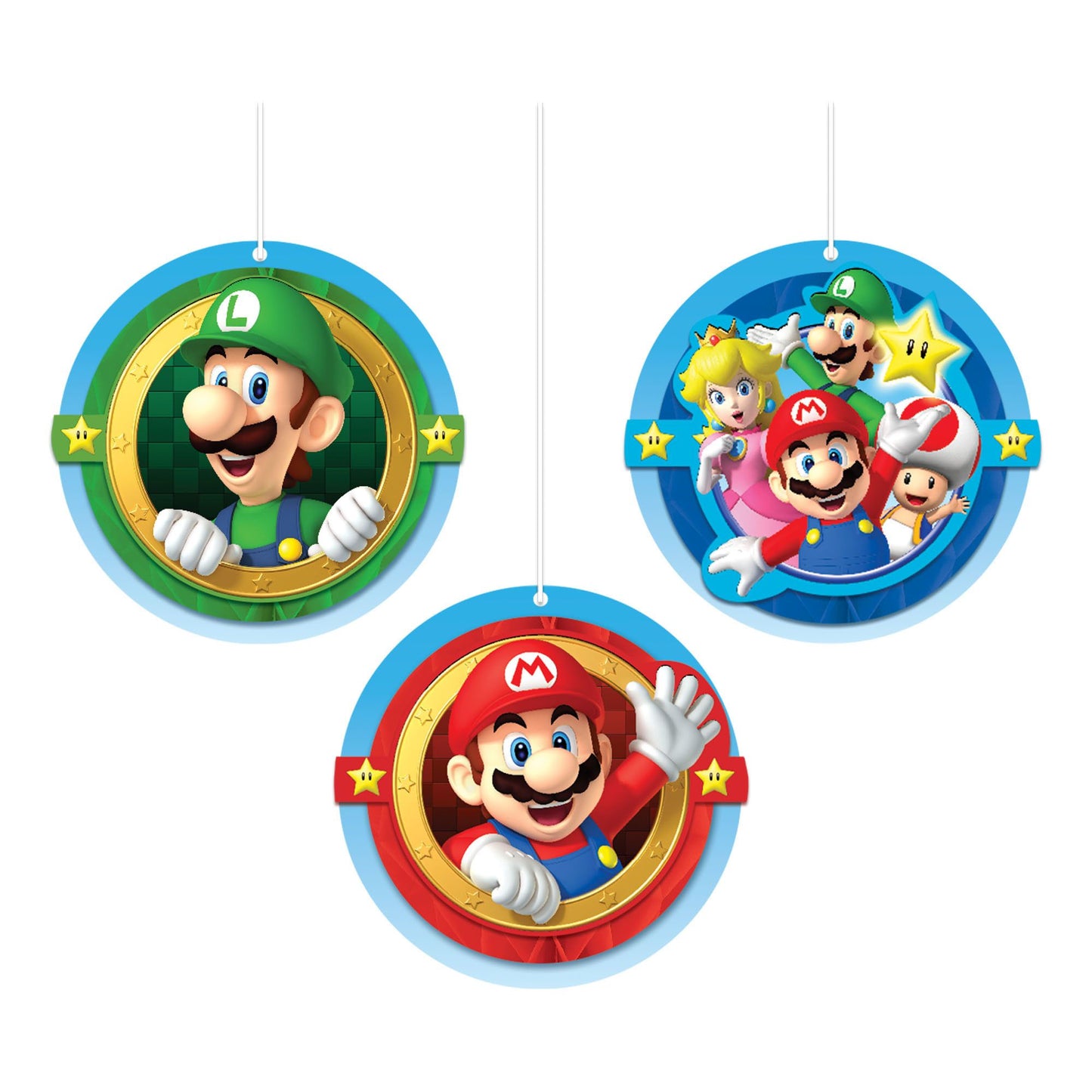 Super Mario Brothers Honeycomb Decorations