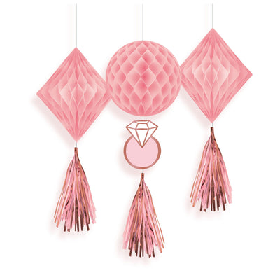 Blush Wedding Honeycombs - 3Pk