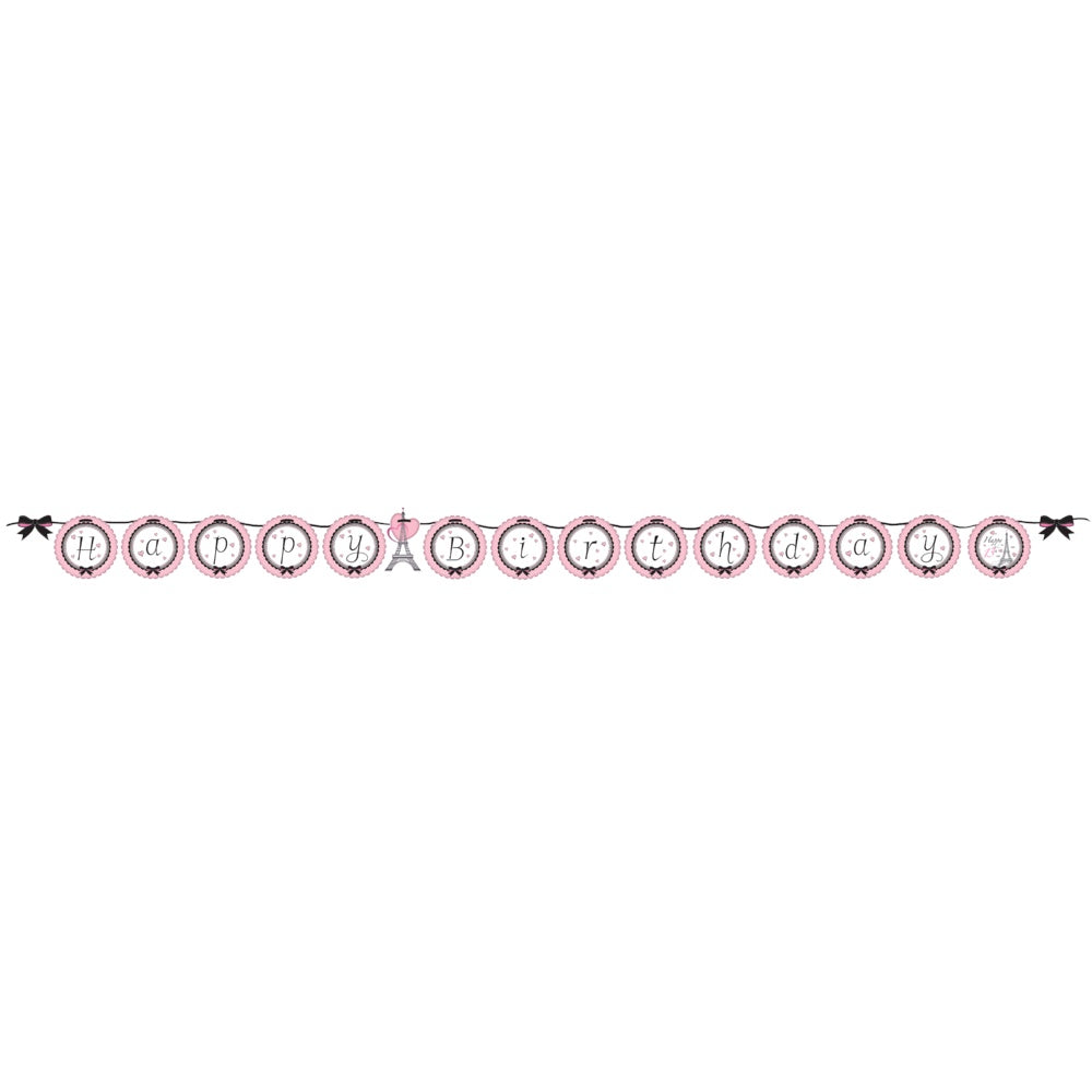 Party In Paris Ribbon Banner/Disc