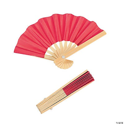 3 3/4" Mini Red Bamboo Fans