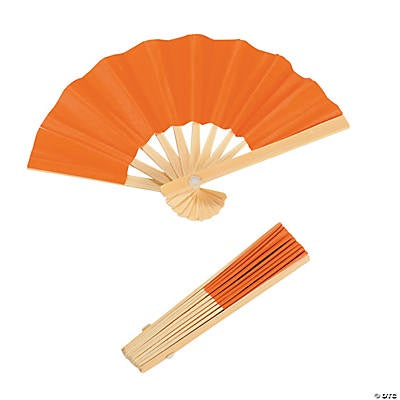 3 3/4" Mini Orange Bamboo Fans
