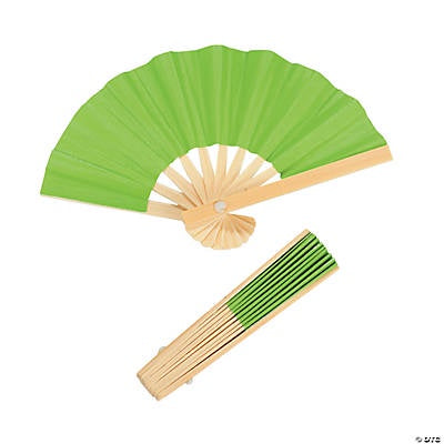 3 3/4" Mini Lime Green Bamboo Fans