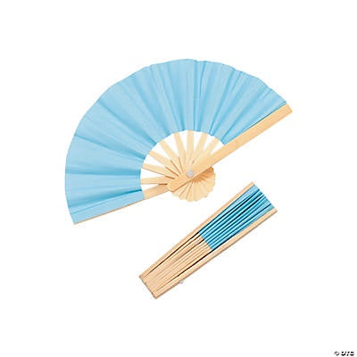 3 3/4" Mini Light Blue Bamboo Fans