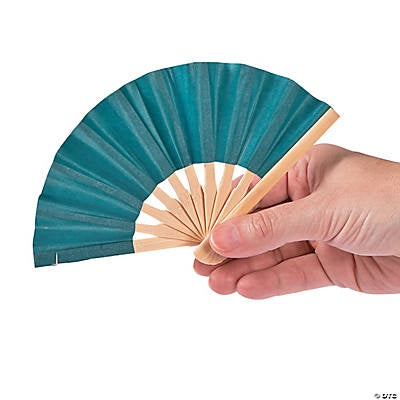 3 3/4" Mini Turquoise Bamboo Fans