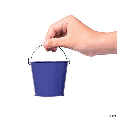 3" Mini Purple Metal Pails With Handles