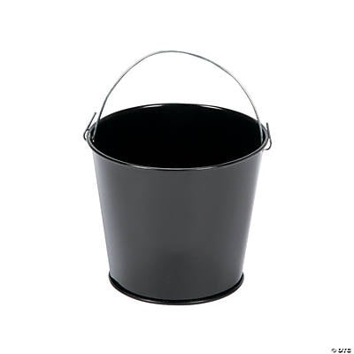 3" Mini Black Favor Pails