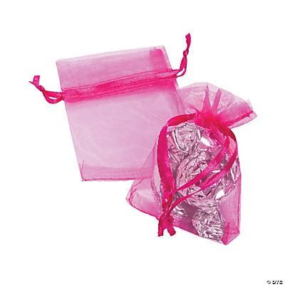 Mini Azalea Organza Drawstring Bags, 50Pcs