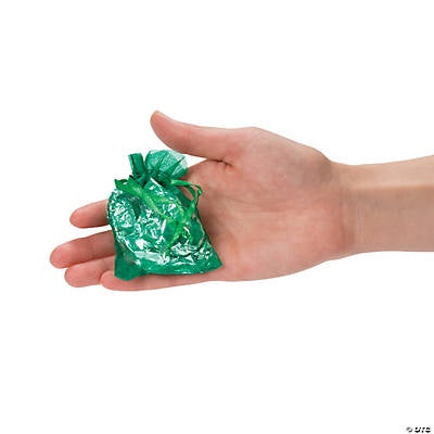 Mini Emerald Organza Drawstring Treat Bags, 50Pcs