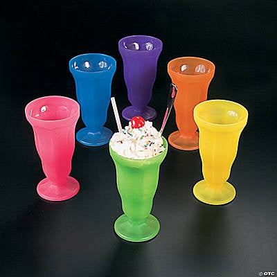 Neon Plastic Soda Glasses