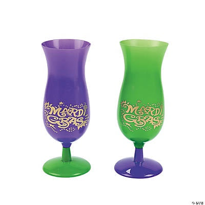Plastic Mardi Gras Hurricane Cups