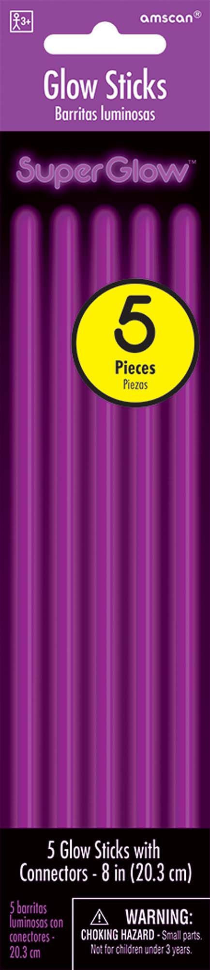 Purple Glow Sticks, 5Ct