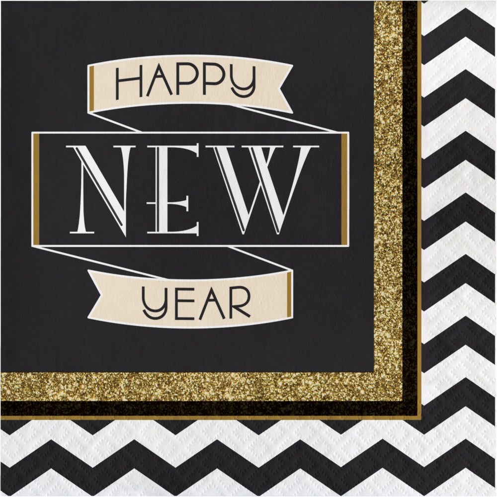 Midnight Celebration Lunch Napkins - 16Ct