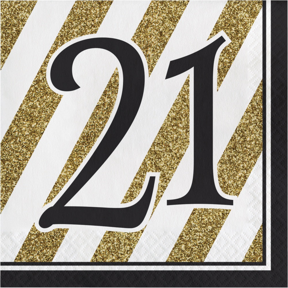 Black&Gold Lunch Napkins - 21St
