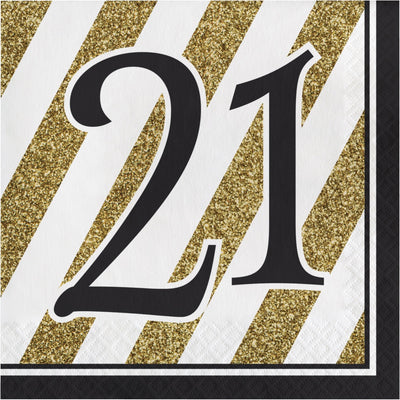 Black&Gold Lunch Napkins - 21St