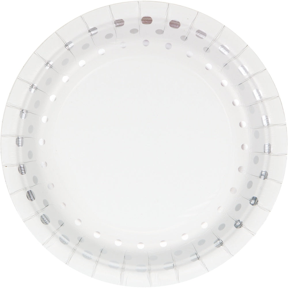 Sparkle Shine Silver White 7" Plates