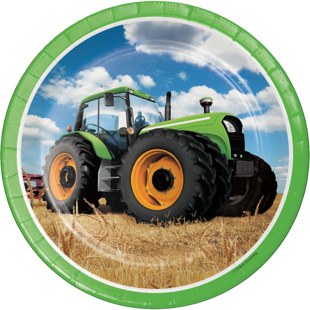 Tractor Time 9In Plates-8ct