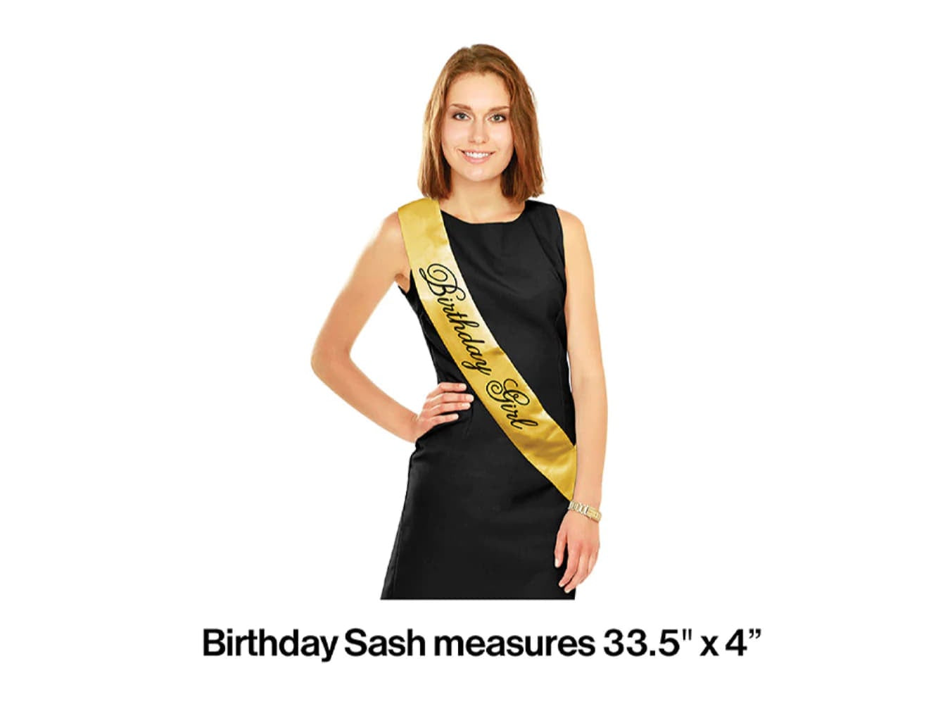 Black & Gold Birthday Girl Sash