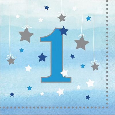 One Little Star Lunch Napkins - Blue