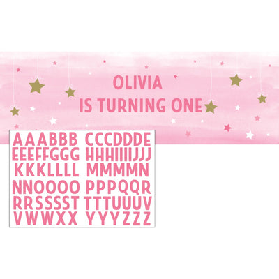 Twinkle Little Star Banner - Pink