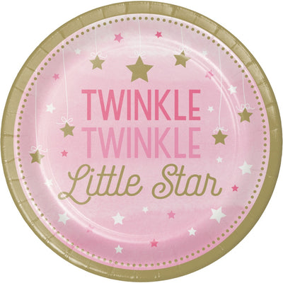 Twinkle Twinkle Dessert Plates - Pink