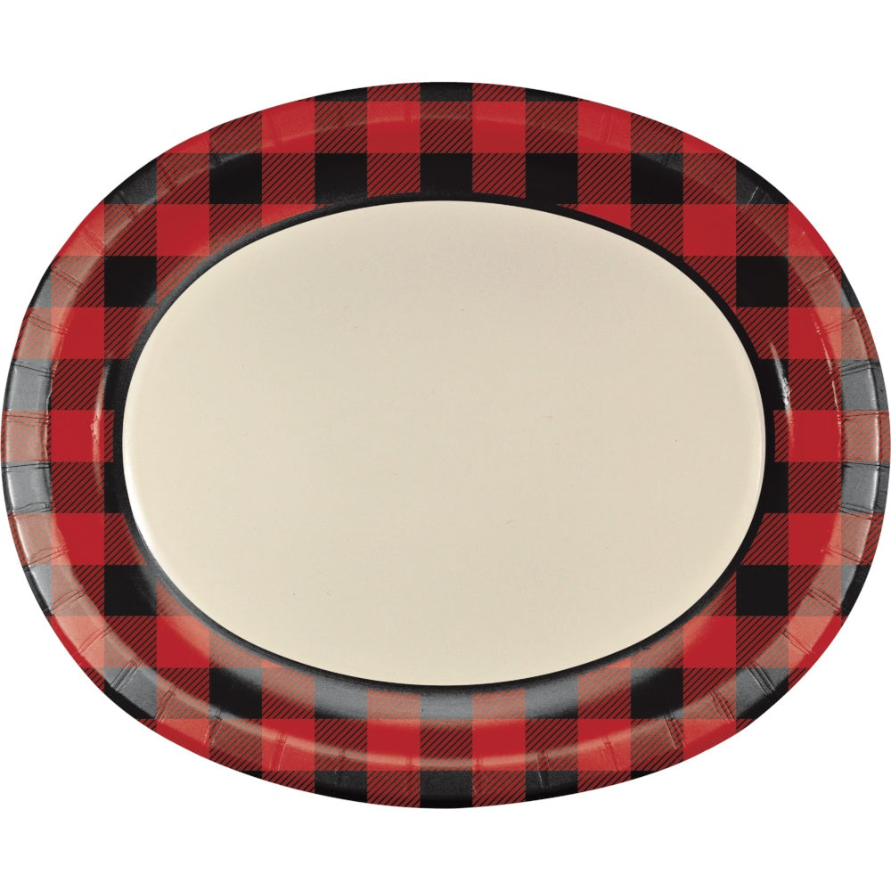 Oval Pltr 12/8Ct Buffalo Plaid Oval Platters