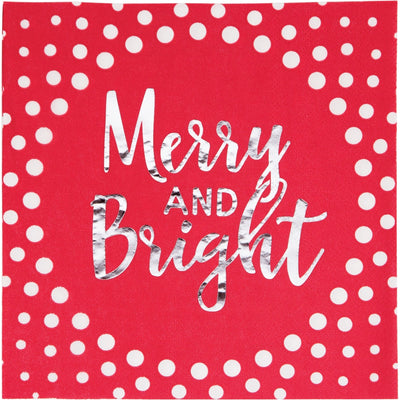 Merry & Bright Lunch Napkin - Foil Stamp
