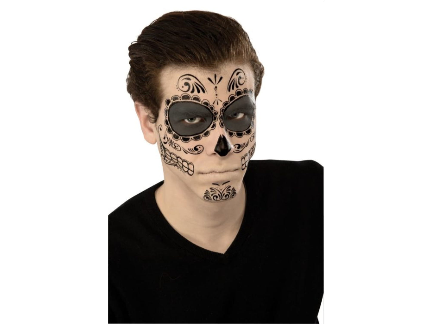 Day Of The Dead Skeleton Face Tattoo