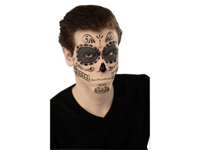 Day Of The Dead Skeleton Face Tattoo