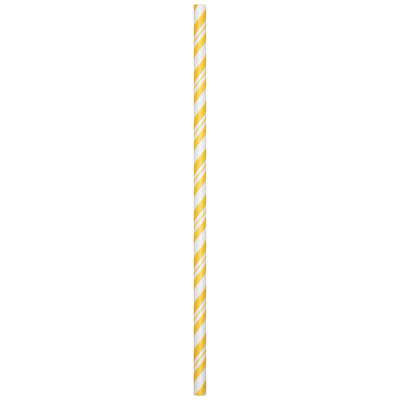 Stripe Yellow Paper Straws 24Ct
