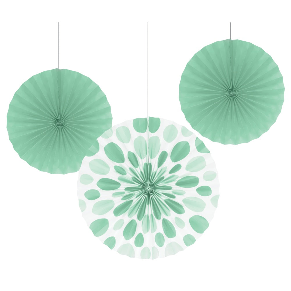 Paper Fans 3Pk - Fresh Mint/Disc