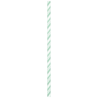 Stripe Fresh Mint Paper Straws 24Ct