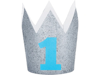 1St Birthday Glitter Crown-Blue