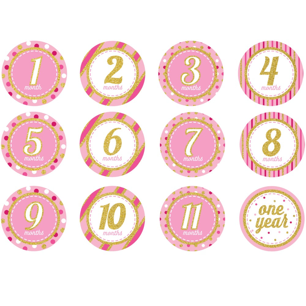 Pink Milestone Stickers