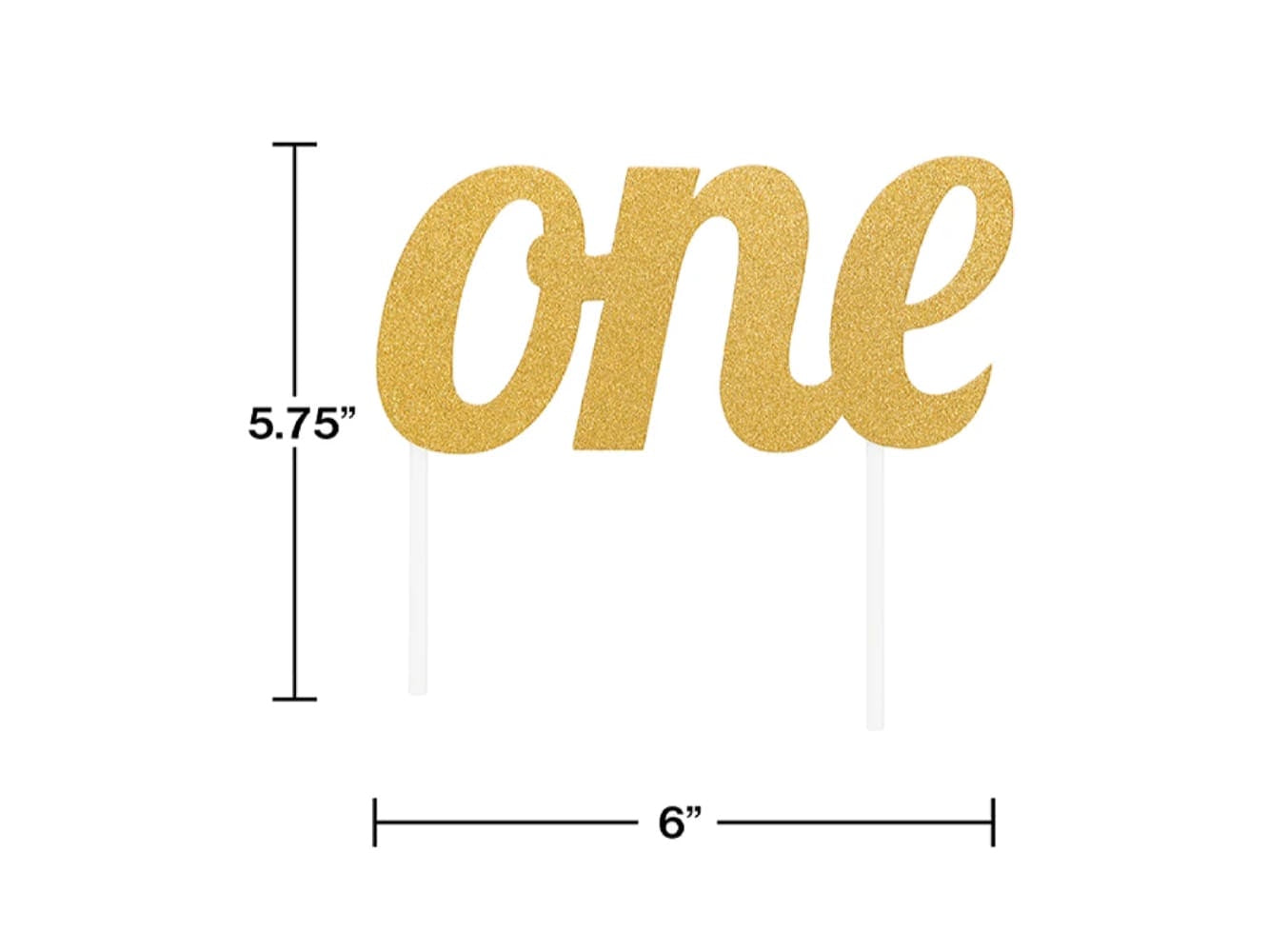Gold Glitter Cake Topper"One"