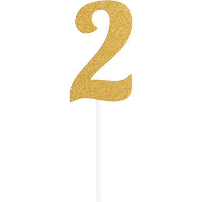 Gold Glitter Cake Topper-#2