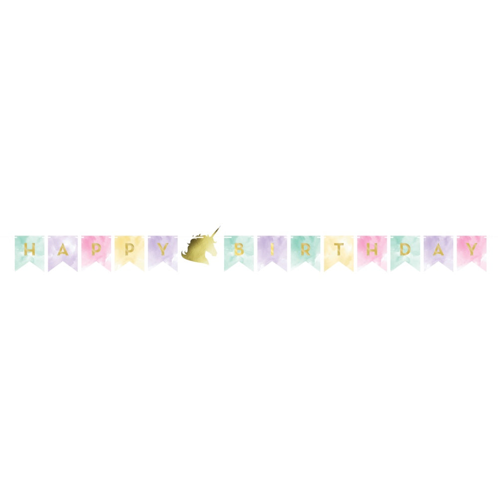 Unicorn Birthday Pennant Banner