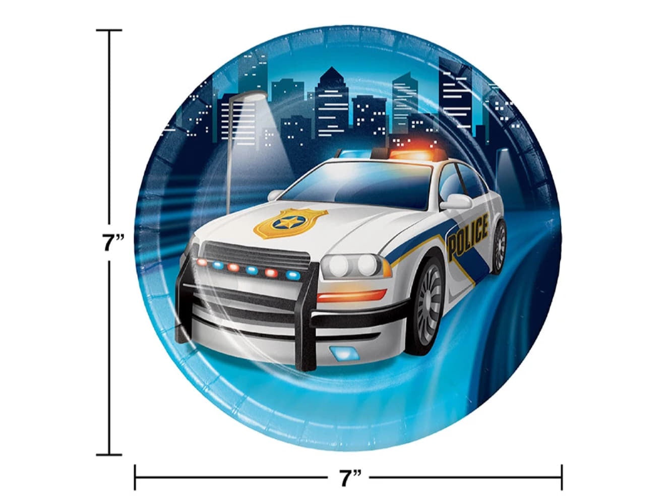 Police Party Dessert Plates, 8 Ct