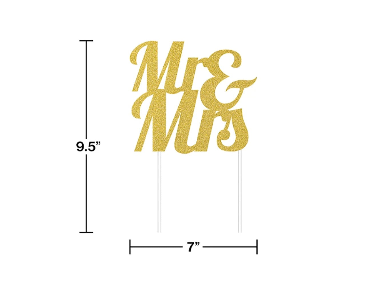 Mr & Mrs Cake Topper-Gold