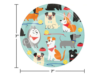 Dog Party 7In Plates, 8/Pk