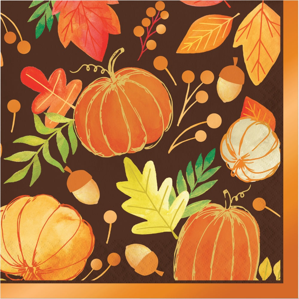 Give Thanks Lunch Napkins - Foil Stamp