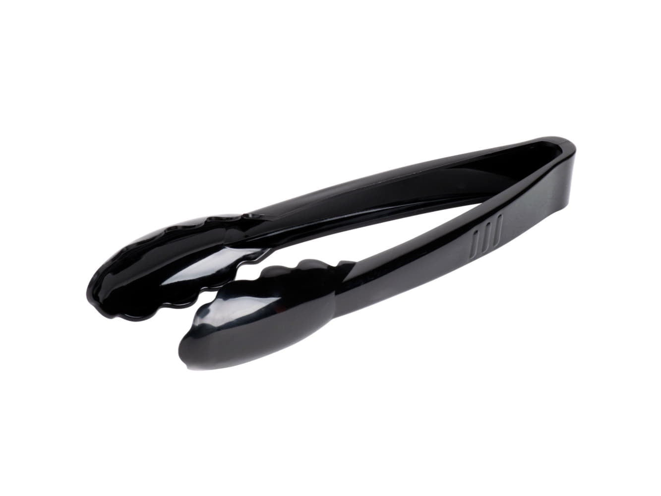 9" Extra Heavy-Duty Black Disposable Plastic Tongs