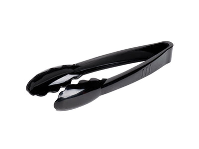 9" Extra Heavy-Duty Black Disposable Plastic Tongs