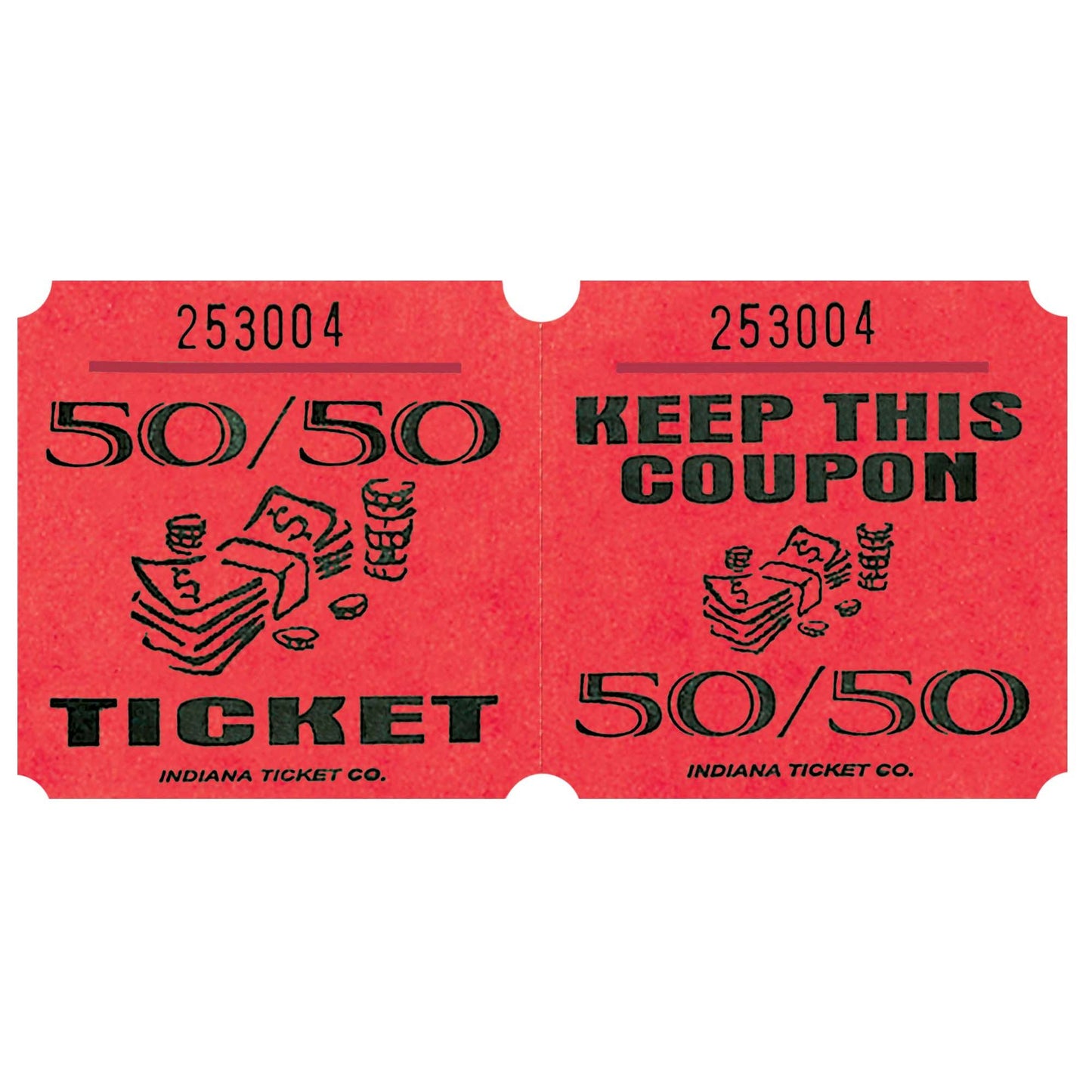 Red 50/50 Ticket Roll