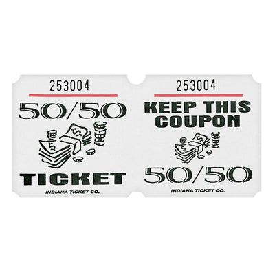 White 50/50 Ticket Roll